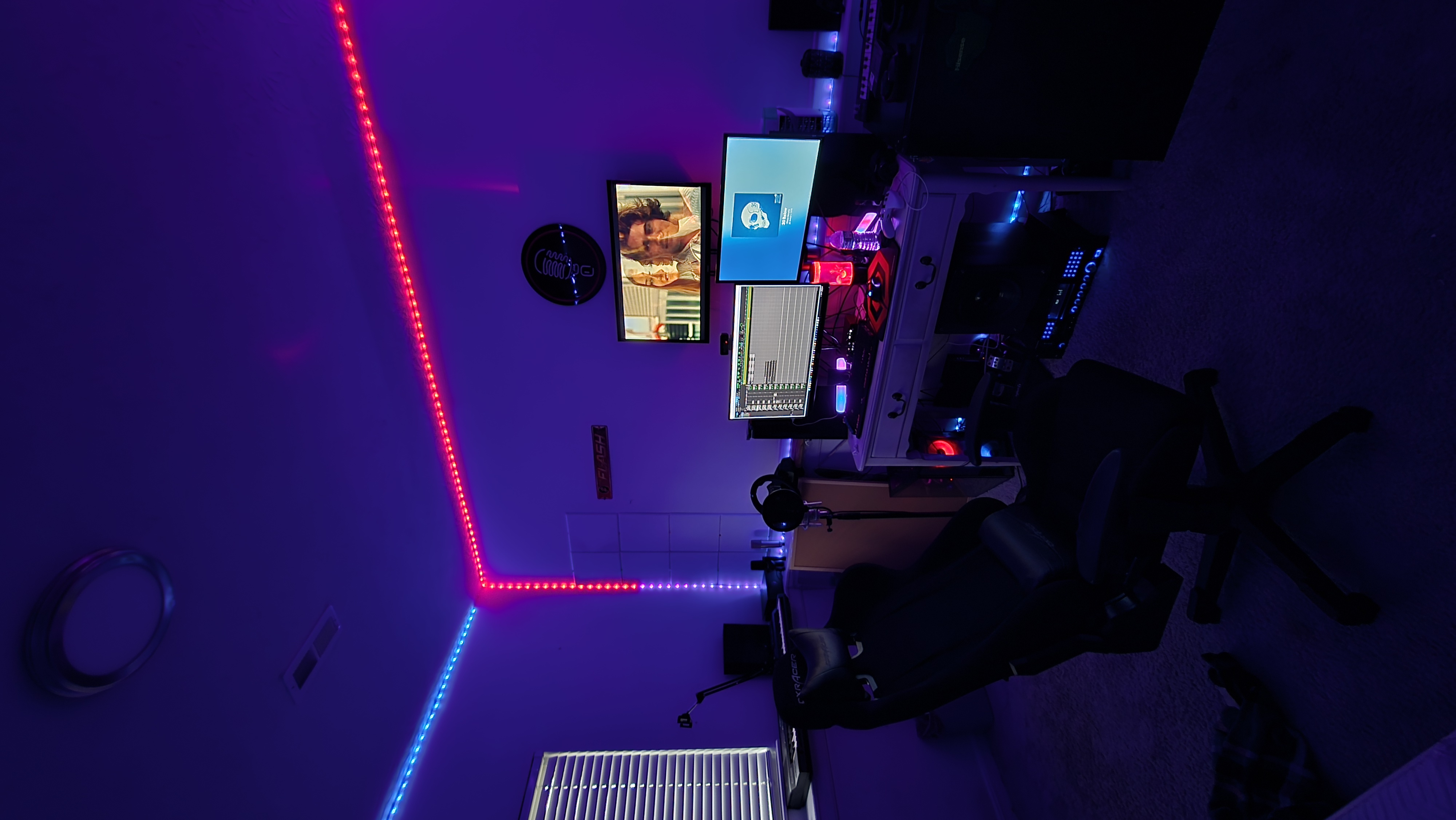Wide view of the recording desk